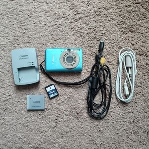 Blue Canon PowerShot SD1200 Digital Camera. 10MP with Accessories
